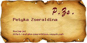 Petyka Zseraldina névjegykártya